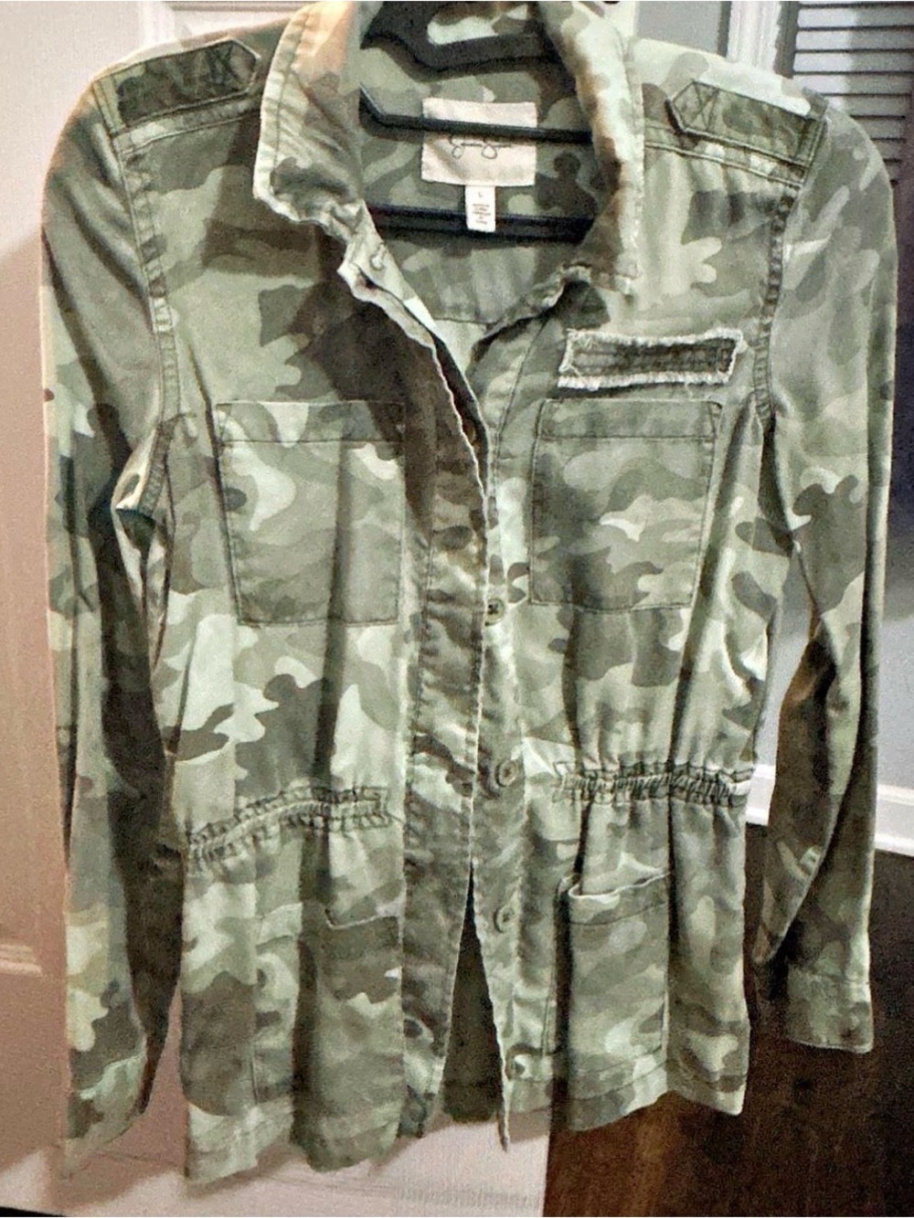 Jessica Simpson Green Camo Utility Jacket